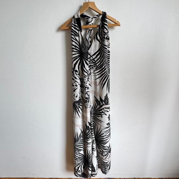 STELLA McCARTNEY Tropical Silk Halter Jumpsuit – Black/White/Pink - Picture 6 of 15